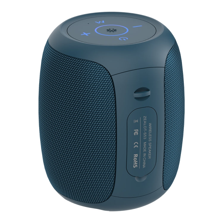 Zealot S53 IPX6 Water-resistant Portable Colorful Wireless Bluetooth Speaker(Blue)