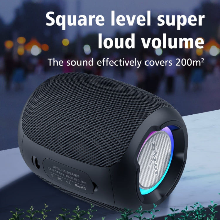 Zealot S53 IPX6 Water-resistant Portable Colorful Wireless Bluetooth Speaker(Black)