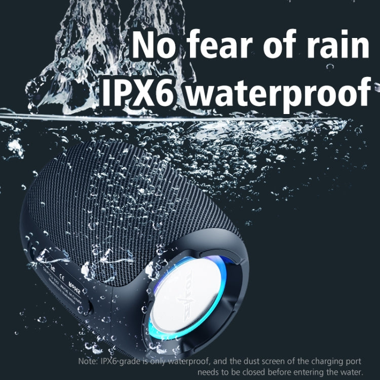 Zealot S53 IPX6 Water-resistant Portable Colorful Wireless Bluetooth Speaker(Black)