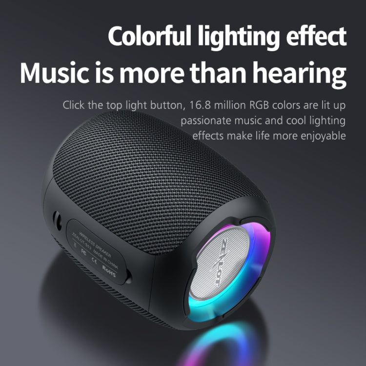 Zealot S53 IPX6 Water-resistant Portable Colorful Wireless Bluetooth Speaker(Black)