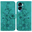 For Honor 90 Lite Lily Embossed Leather Phone Case(Green) - Honor Cases by PMC TechLife | Online Shopping South Africa | PMC TechLife | Buy Now Pay Later Mobicred