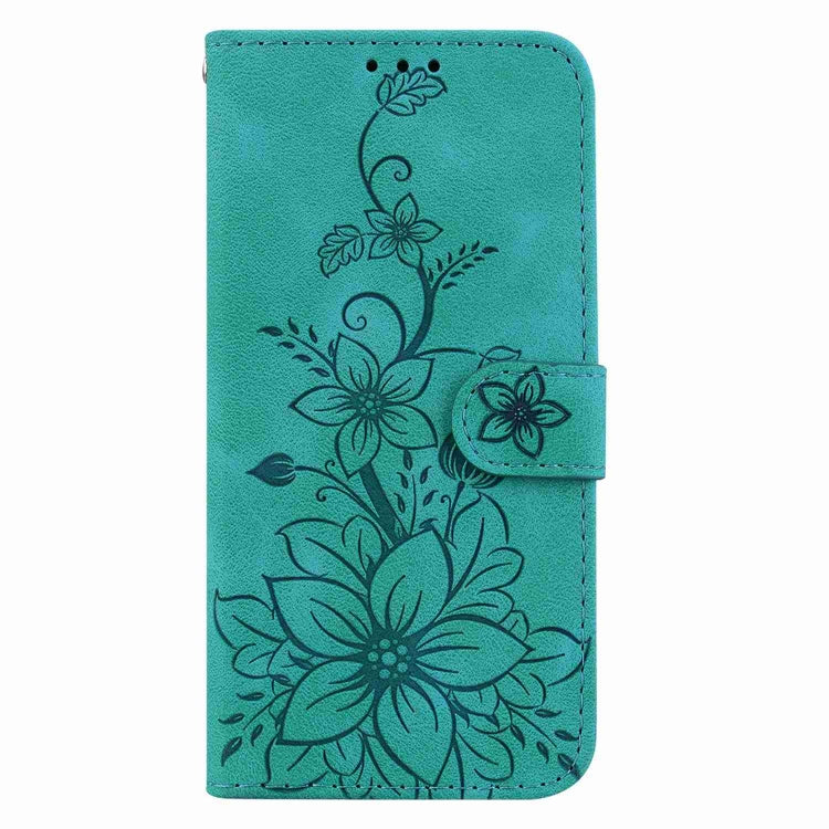 For Honor 90 Lite Lily Embossed Leather Phone Case(Green)