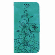 For Honor 90 Lite Lily Embossed Leather Phone Case(Green)