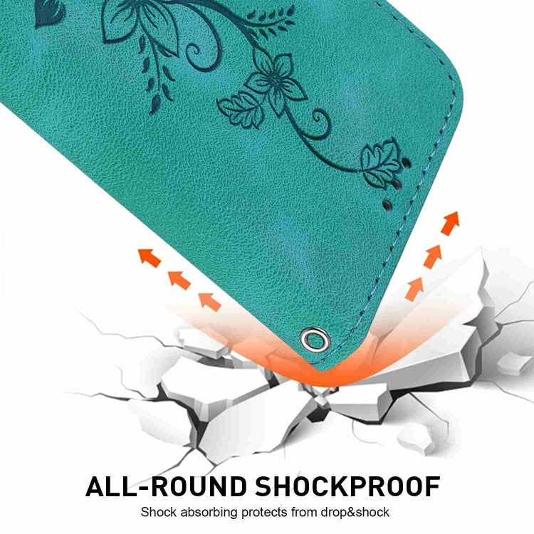 For Honor 90 Lite Lily Embossed Leather Phone Case(Green)