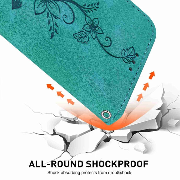 For Honor 90 Lite Lily Embossed Leather Phone Case(Green)