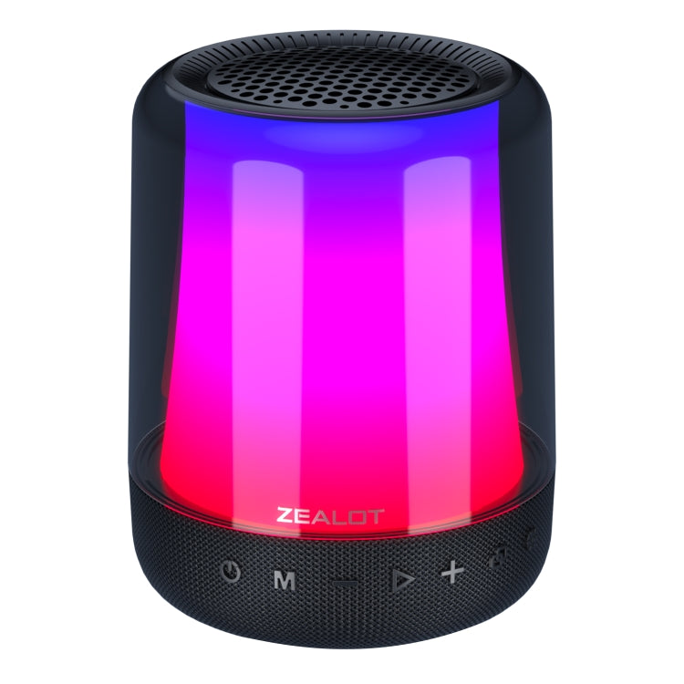 Zealot S66 Portable RGB Light Wireless Bluetooth Speaker Outdoor Subwoofer(Black)