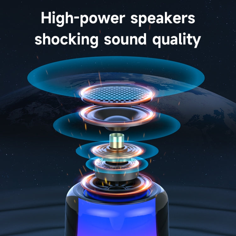 Zealot S66 Portable RGB Light Wireless Bluetooth Speaker Outdoor Subwoofer(Black)