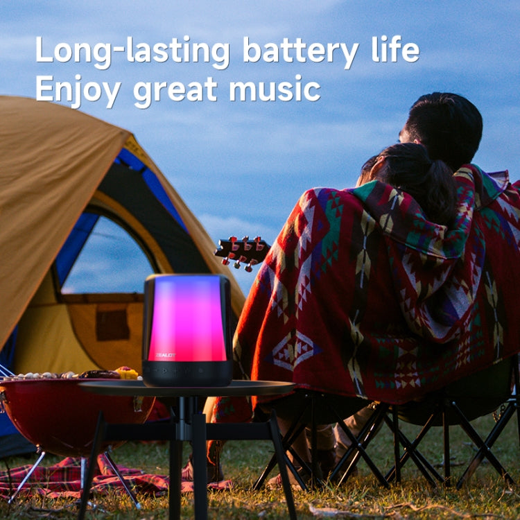Zealot S66 Portable RGB Light Wireless Bluetooth Speaker Outdoor Subwoofer(Black)