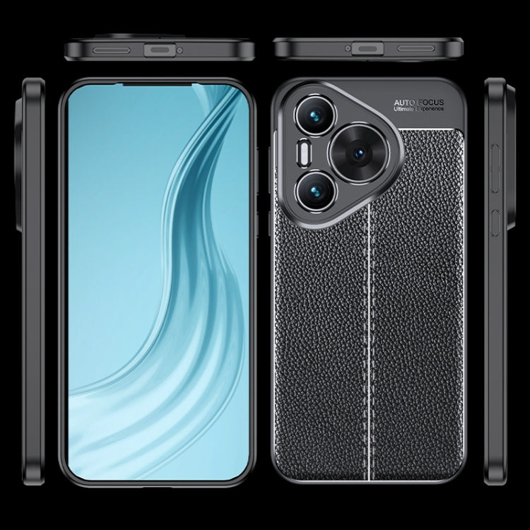 For Huawei Pura 70 Litchi Texture TPU Shockproof Phone Case(Black)