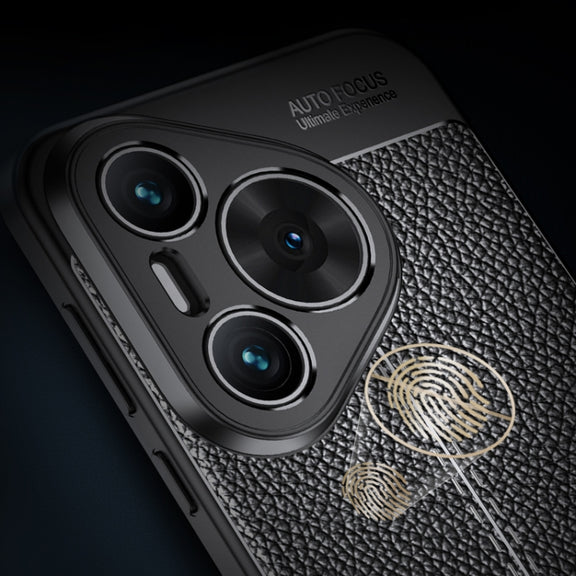 For Huawei Pura 70 Litchi Texture TPU Shockproof Phone Case(Black)