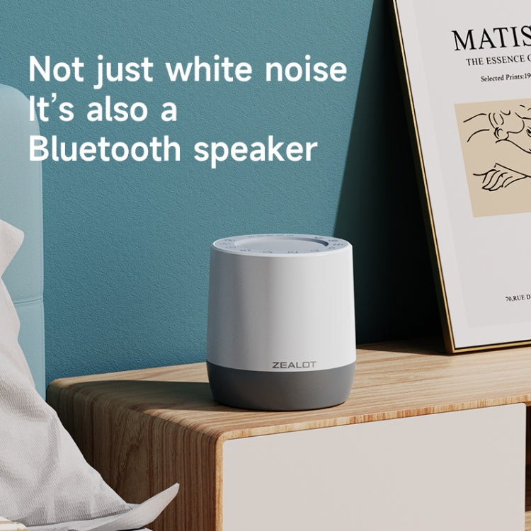 Zealot Z6 3 in 1 White Noise Sleep Aid Bluetooth Speaker with Night Light Function(White)