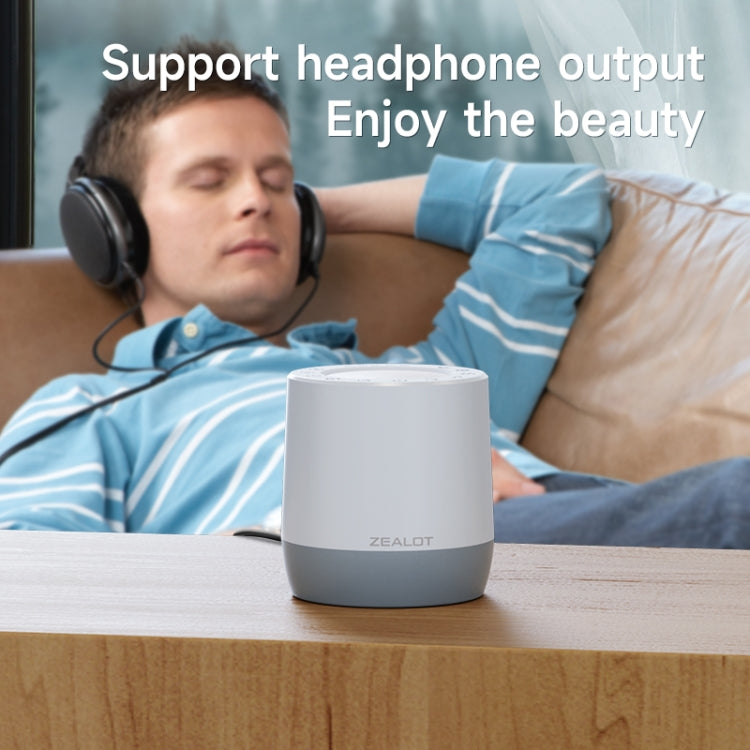 Zealot Z6 3 in 1 White Noise Sleep Aid Bluetooth Speaker with Night Light Function(White)