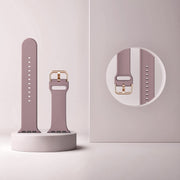 For Apple Watch Series 8 41mm Pin Buckle Silicone Watch Band(Smoked Purple)