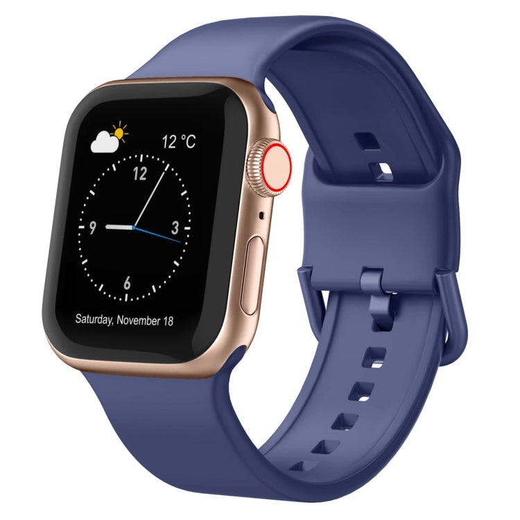 For Apple Watch Series 8 41mm Pin Buckle Silicone Watch Band(Violet Gray)