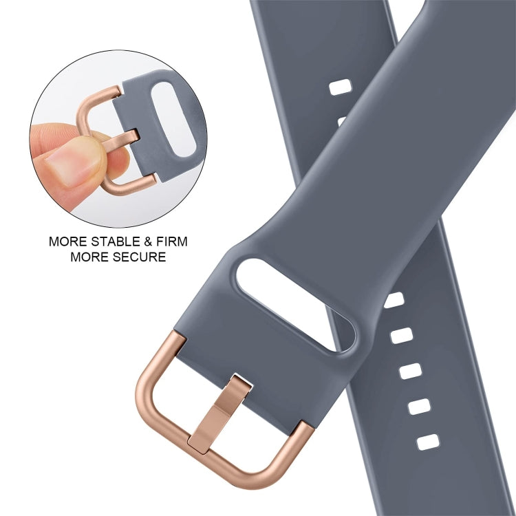 For Apple Watch SE 2022 40mm Pin Buckle Silicone Watch Band(Blue Grey)