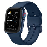 For Apple Watch Series 7 45mm Pin Buckle Silicone Watch Band(Abyss Blue)