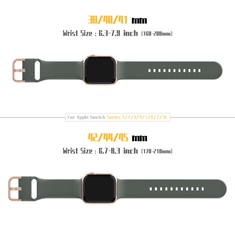 For Apple Watch SE 40mm Pin Buckle Silicone Watch Band(Olive)