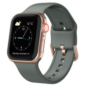 For Apple Watch SE 40mm Pin Buckle Silicone Watch Band(Olive)