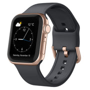For Apple Watch SE 40mm Pin Buckle Silicone Watch Band(Dark Grey)
