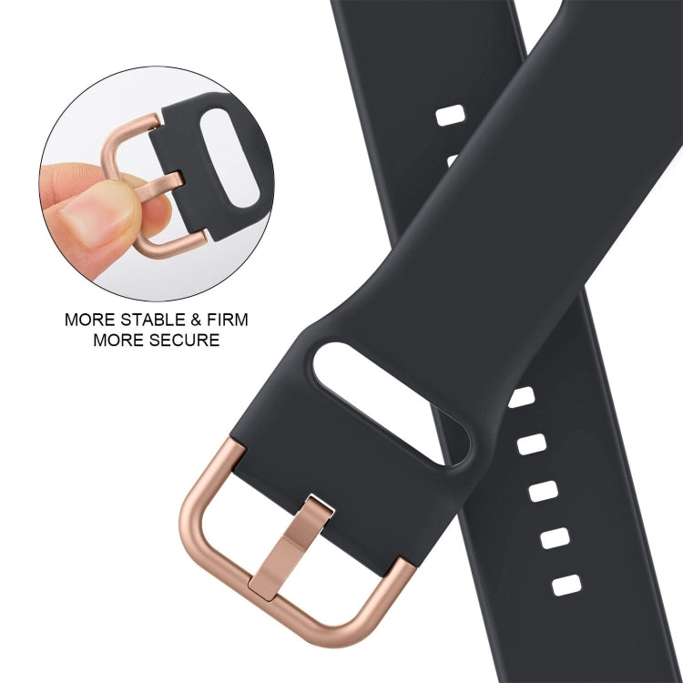 For Apple Watch SE 40mm Pin Buckle Silicone Watch Band(Dark Grey)