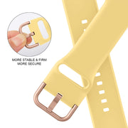 For Apple Watch SE 44mm Pin Buckle Silicone Watch Band(Yellow)