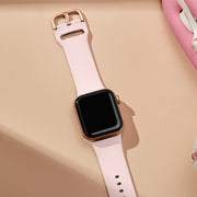 For Apple Watch Series 4 40mm Pin Buckle Silicone Watch Band(Pink Sand)