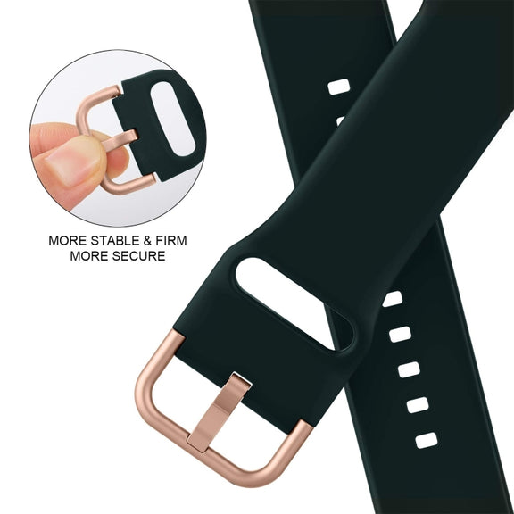 For Apple Watch 42mm Pin Buckle Silicone Watch Band(Dark Green)