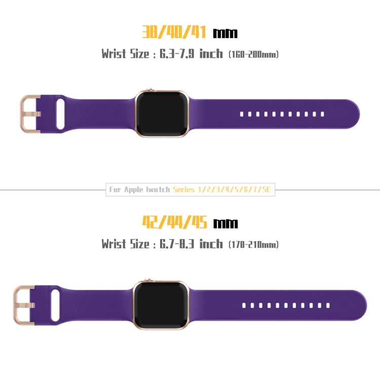 For Apple Watch 38mm Pin Buckle Silicone Watch Band(Purple)