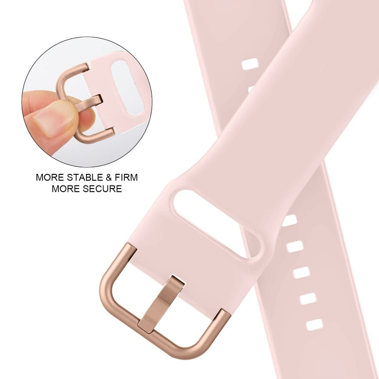 For Apple Watch 38mm Pin Buckle Silicone Watch Band(Pink Sand)
