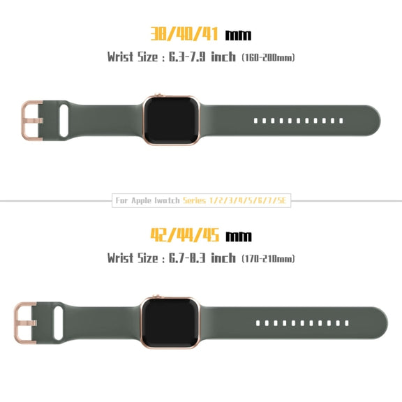 For Apple Watch 38mm Pin Buckle Silicone Watch Band(Olive)