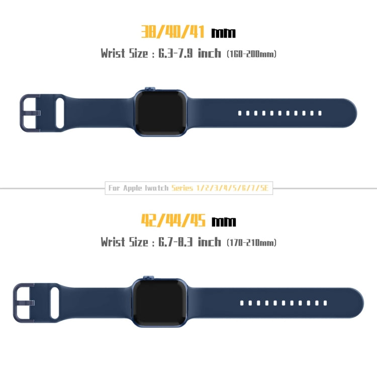For Apple Watch 38mm Pin Buckle Silicone Watch Band(Abyss Blue)