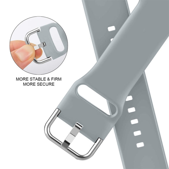 For Apple Watch 38mm Pin Buckle Silicone Watch Band(Light Grey)