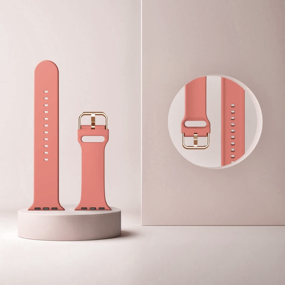For Apple Watch 38mm Pin Buckle Silicone Watch Band(Coral)