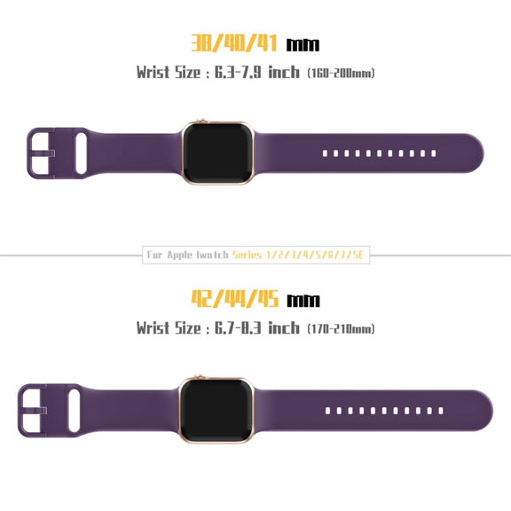 For Apple Watch 38mm Pin Buckle Silicone Watch Band(Dark Purple)