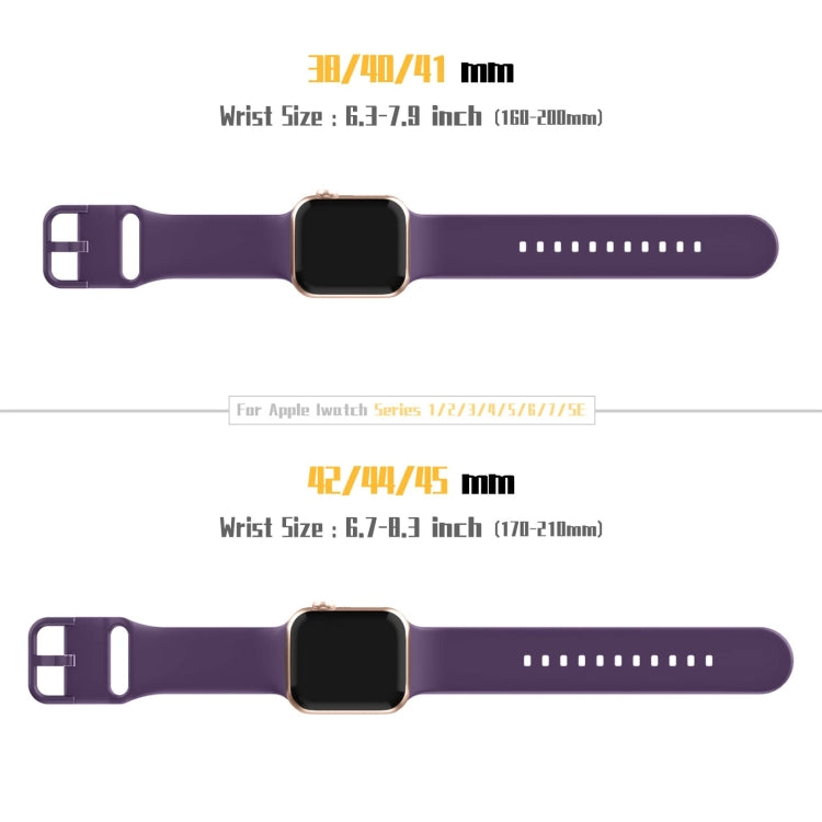 For Apple Watch 38mm Pin Buckle Silicone Watch Band(Dark Purple)