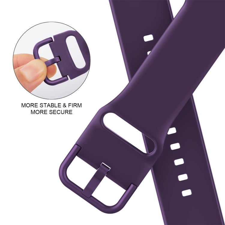 For Apple Watch 38mm Pin Buckle Silicone Watch Band(Dark Purple)