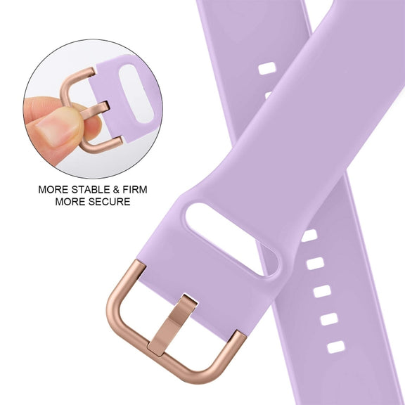 For Apple Watch 38mm Pin Buckle Silicone Watch Band(Lavender)