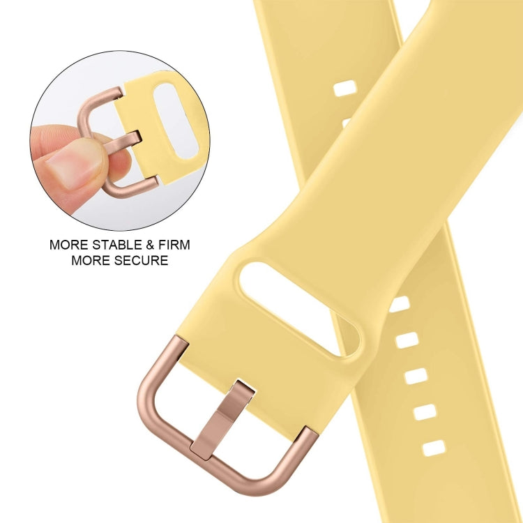 For Apple Watch Ultra 2 49mm Pin Buckle Silicone Watch Band(Yellow)