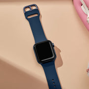 For Apple Watch SE 2023 40mm Pin Buckle Silicone Watch Band(Abyss Blue)