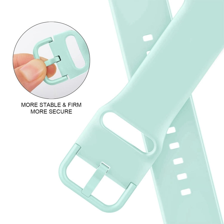 For Apple Watch Series 10 46mm Pin Buckle Silicone Watch Band(Mint Green)