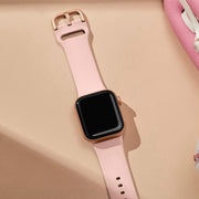 For Apple Watch Series 10 46mm Pin Buckle Silicone Watch Band(Pink)