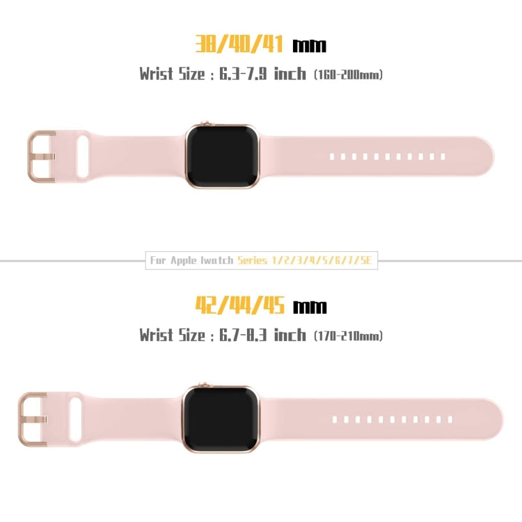 For Apple Watch Series 10 46mm Pin Buckle Silicone Watch Band(Pink Sand)