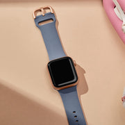 For Apple Watch Series 10 46mm Pin Buckle Silicone Watch Band(Blue Grey)
