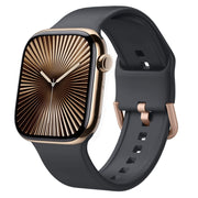 For Apple Watch Series 10 46mm Pin Buckle Silicone Watch Band(Dark Grey)