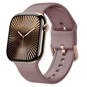For Apple Watch Series 10 46mm Pin Buckle Silicone Watch Band(Smoked Purple)