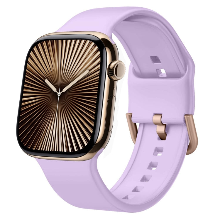 For Apple Watch Series 10 46mm Pin Buckle Silicone Watch Band(Lavender)