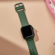 For Apple Watch Series 10 42mm Pin Buckle Silicone Watch Band(Clover)