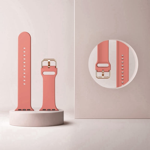 For Apple Watch Series 10 42mm Pin Buckle Silicone Watch Band(Coral)