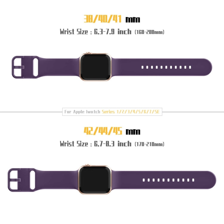 For Apple Watch Series 10 42mm Pin Buckle Silicone Watch Band(Dark Purple)