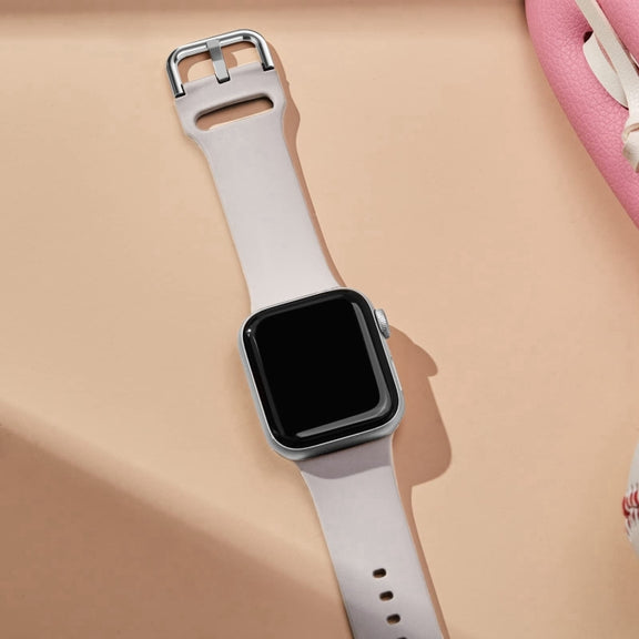 For Apple Watch Series 10 42mm Pin Buckle Silicone Watch Band(Starlight)